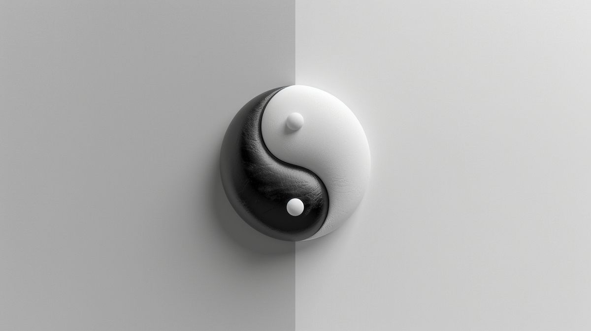 Symbolische Darstellung von Yin und Yang, die Bedeutung von Gleichgewicht und Dualität im Universum illustrierend